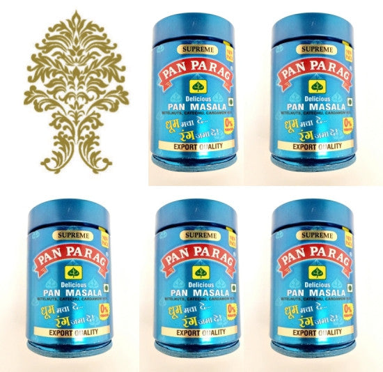 5 Cans. 100g Supreme Pan Parag, Pan Masala. Export Quality October 2019