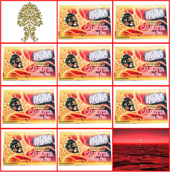 10 Boxes. Calcutta Mitha Pan (Paan). 14 Pieces Each.