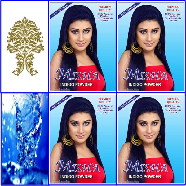 4 Boxes. Pure Indigo Blue. Hair Color Powder. 100g Ea. May 2017.