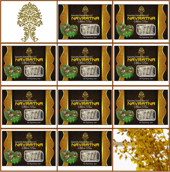 10 Boxes. Navratna Silver Pan (Paan). 10 Pieces Each.