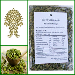 3 Bags. Natural Green Whole Cardamom Pods. Extra Fancy Grade! 100g Ea.